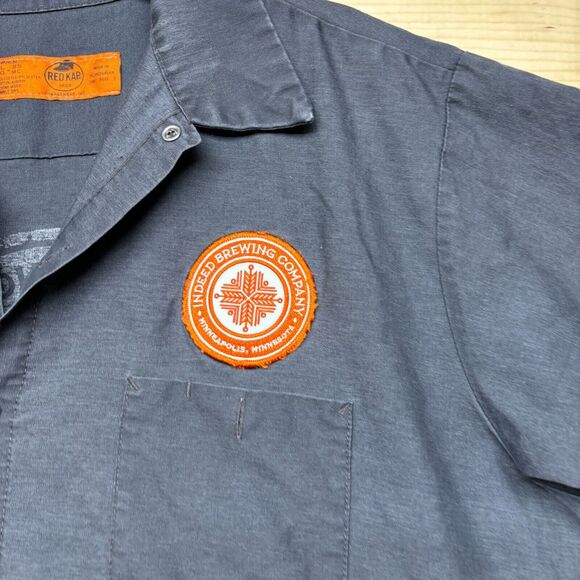 Indeed Brewing Company Mens XL Gray Button Up Short Sleeve Minneapolis Minnesota - Picture 5 of 15